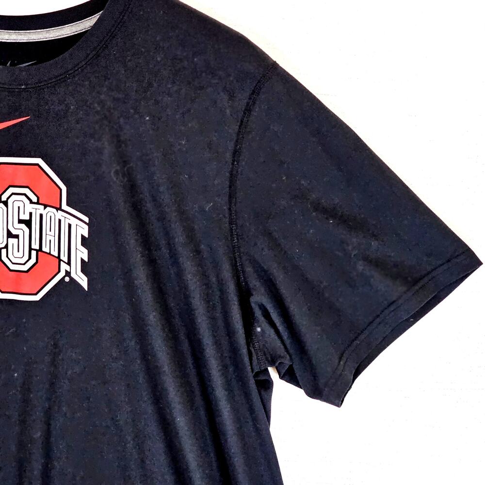 Nike Dri-Fit Ohio State Buckeyes Football Men's Shirt Black Stretch Size Large - Picture 4 of 7